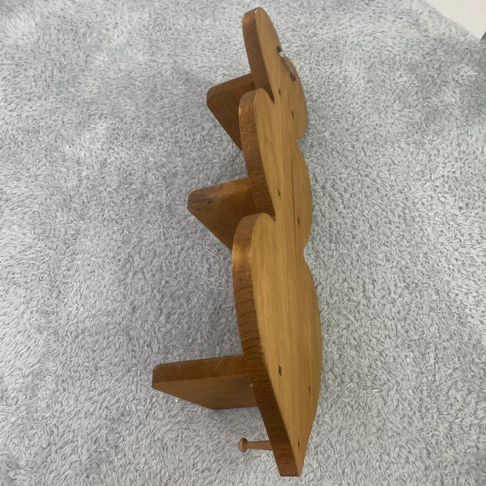 Vintage Triple Heart Wall Shelf Brown Rustic‎ Wood Country Farmhouse Cottagecore